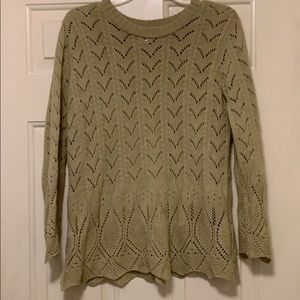 Studio 8 sweater tan w cute cut outs size L $15
